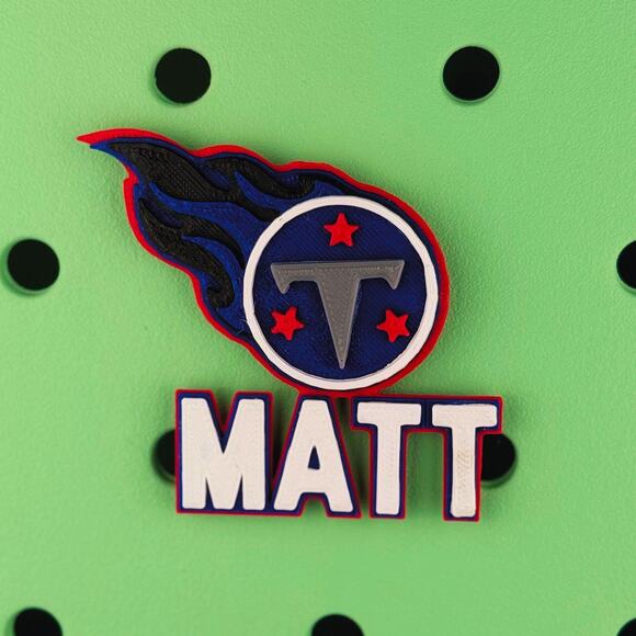 Personalized Tennessee Titans Bogg Bag Name Tag, Titans Bogg Bag Charms - Picture 2 of 6